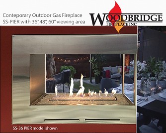 SS-36-PIER, SS-48-PIER, SS-60-PIER 3-sided Outdoor Gas Fireplaces