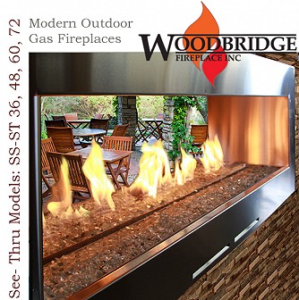 SS-36-ST, SS-48-ST, SS-60-ST, SS-72-ST See-Through Outdoor Gas Fireplace