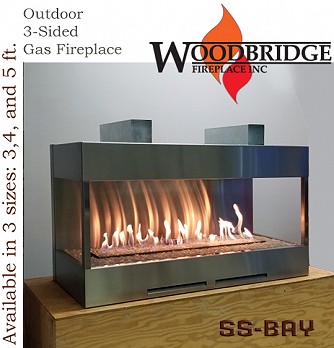 SS-36-BAY, SS-48-BAY, SS-60-BAY 3-sided Outdoor Gas Fireplaces