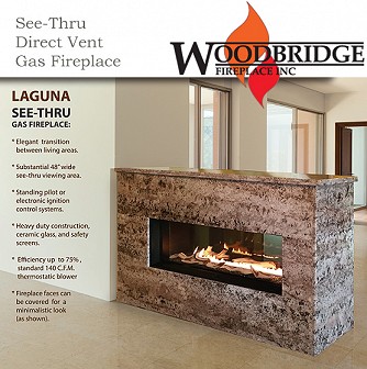 LAGUNA See-Through Direct Vent Gas Fireplace (48" Viewing Area)